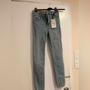 Zara vintage skinny hi-rise ankle length blue women jeans size 38 USA 6